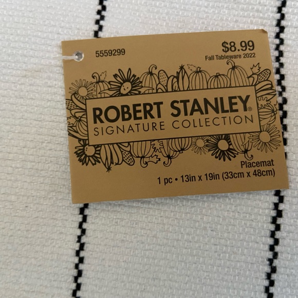 🎄Lot of checker table cloth napkins white stripe placemat tassels - Picture 7 of 9